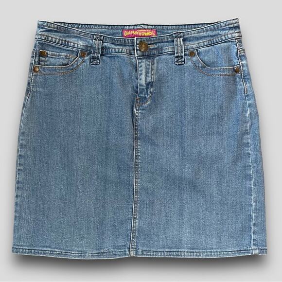 AVENUE JEANS VINTAGE Y2K WESTERN BOHO DENIM MINI SKIRT BLUE - 14 - Picture 1 of 7